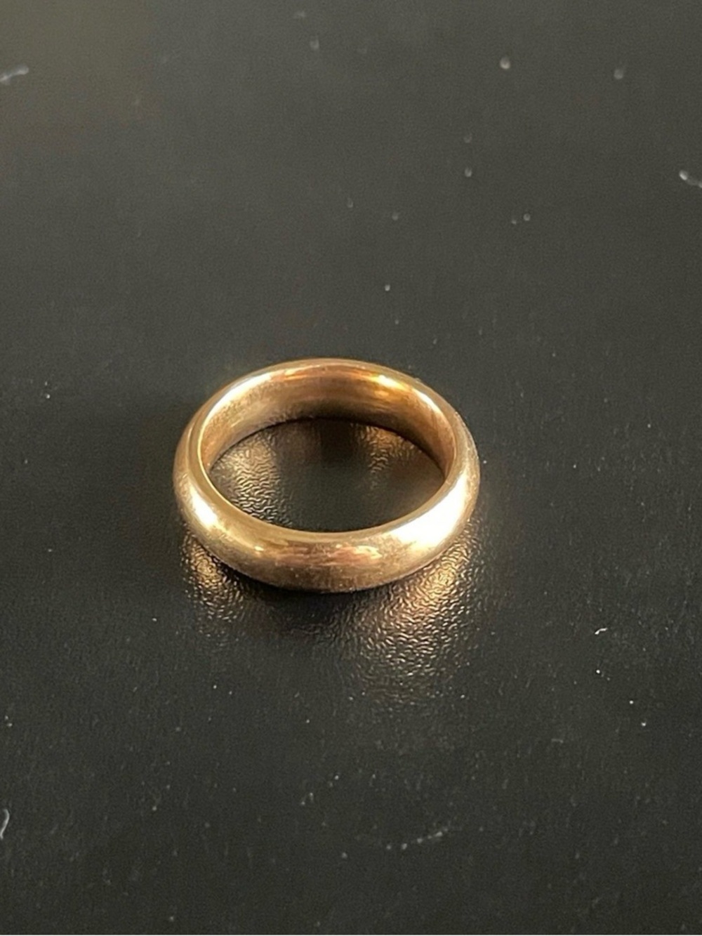 4mm stainless steel plain gold ring size 6